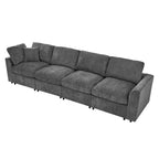 130.3" Modular Sectional Sofa with Deep Seat Comfort - Chenille
