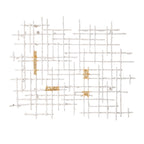 Iron Wall Decor with Geometric Design - White / Gold