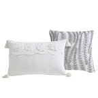 Textured Woven Jacquard Comforter Set with Cotton Face - Gray