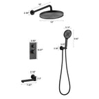 10" Shower System Set with Control Valve – Solid Brass – Gold or Black