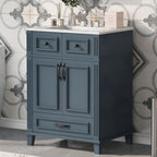 Bathroom Vanity with Sink and Storage Cabinet - White, Blue, or Dark Green