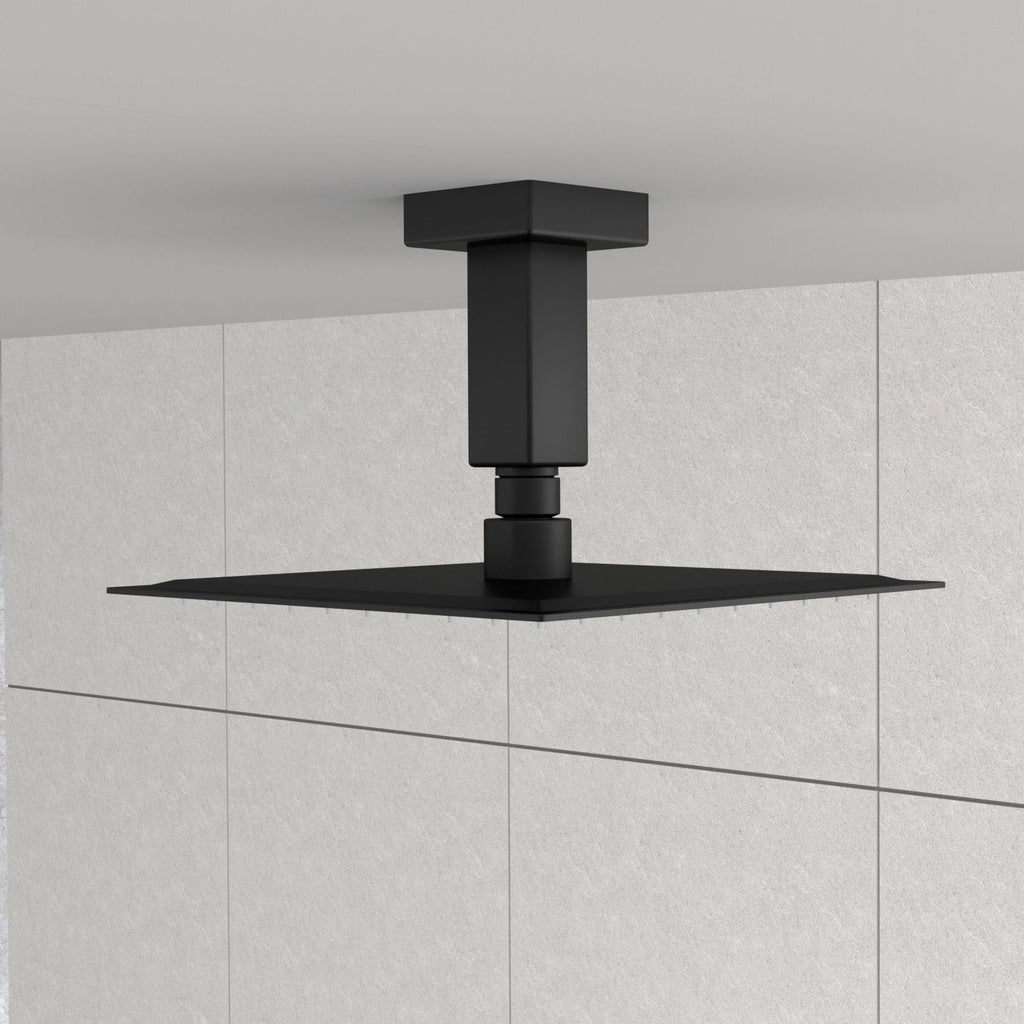 Ceiling Mounted Shower Arm with Flange Stainless Steel - Black or Gray