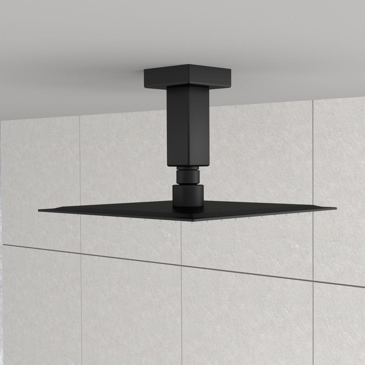Ceiling Mounted Shower Arm with Flange Stainless Steel - Black or Gray