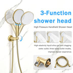 10" Shower System Set with Control Valve – Solid Brass – Gold or Black