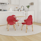 4 Piece Outdoor Set with Folding Table and Single Chairs - Blue, Red, Orange