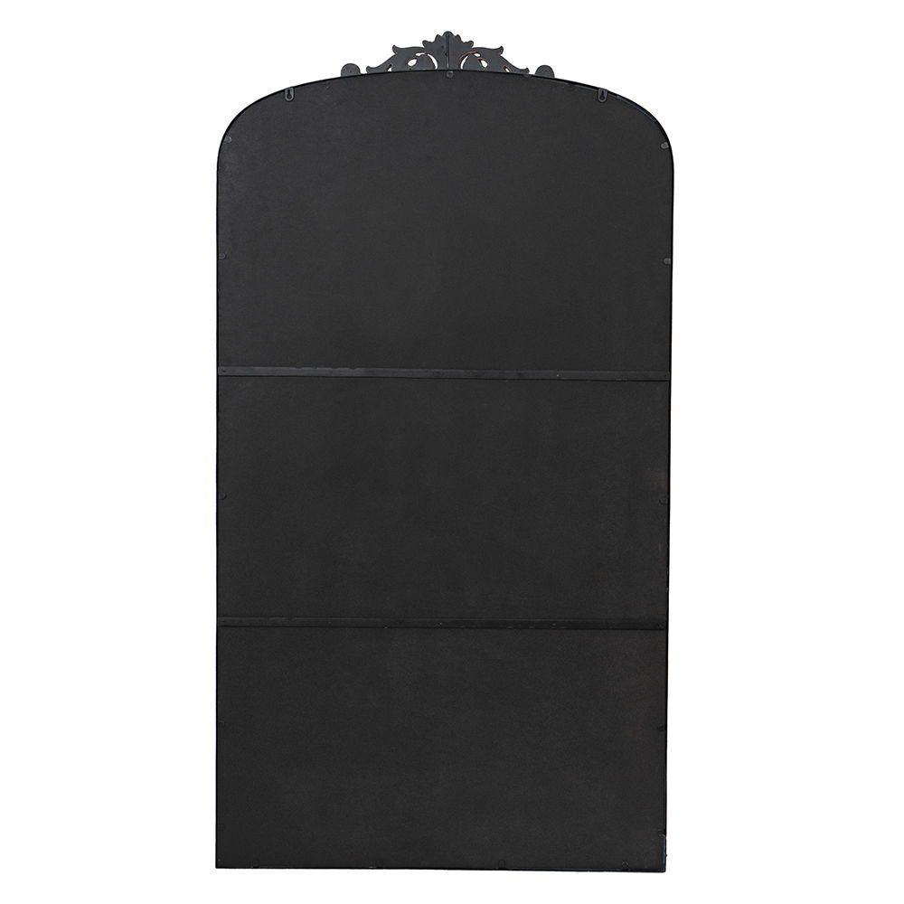 Baroque Inspired Arch Wall Mirror with Ornate Design - Gold or Black