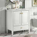 Freestanding Vanity with Drawer & Soft Close Doors - Green or White