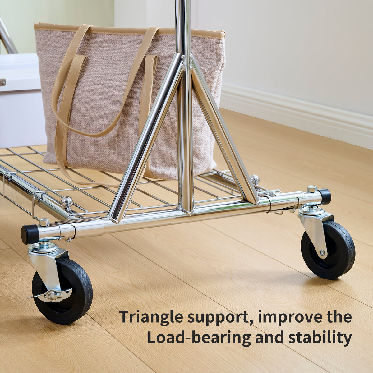 Heavy Duty Rolling Clothes Rack with 600 lbs Capacity - Iron