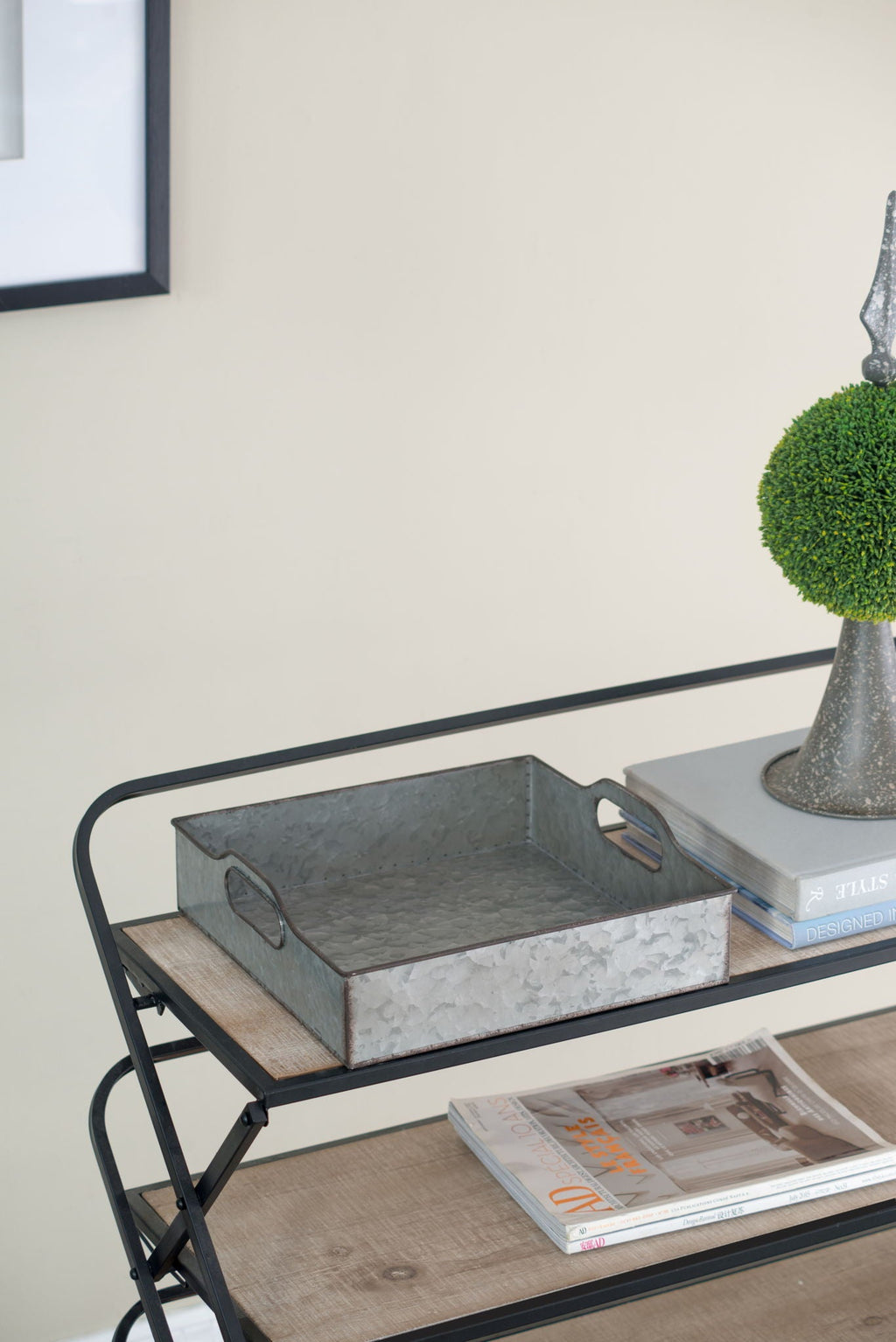 Decorative Galvanized Nesting Trays with Rustic Design - Gray