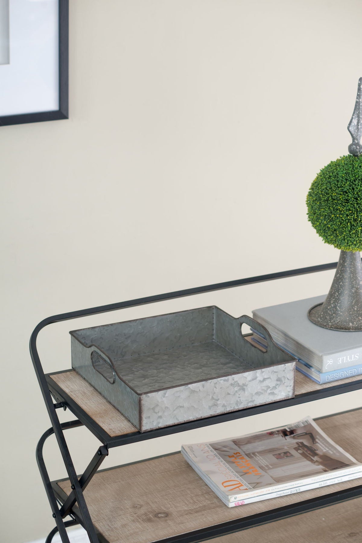 Decorative Galvanized Nesting Trays with Rustic Design - Gray