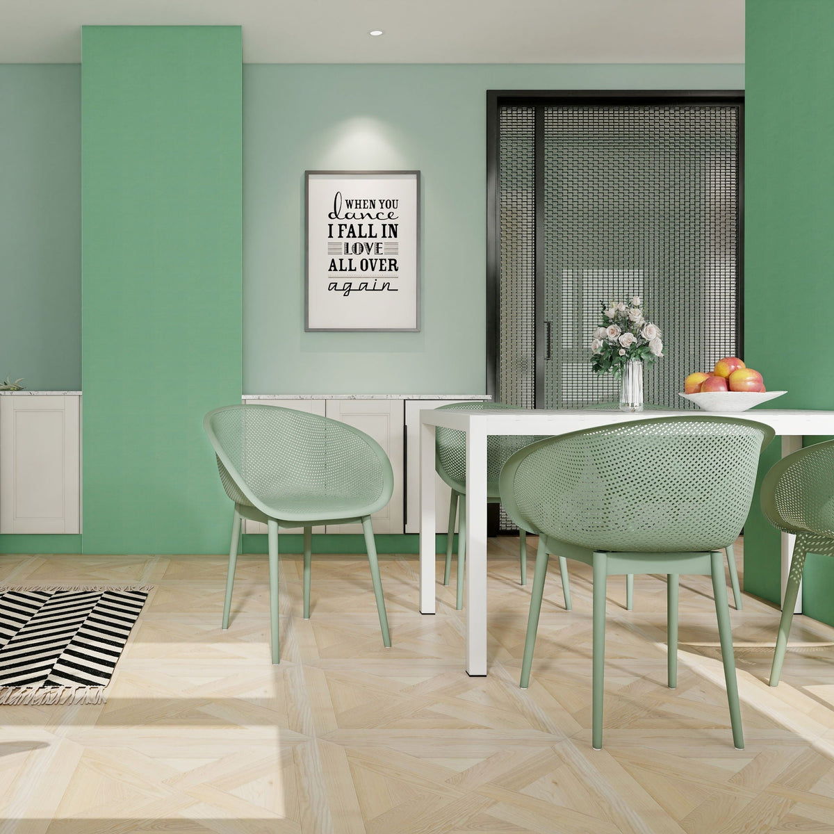 2 Piece Durable Single Chair With Hollow Out Design