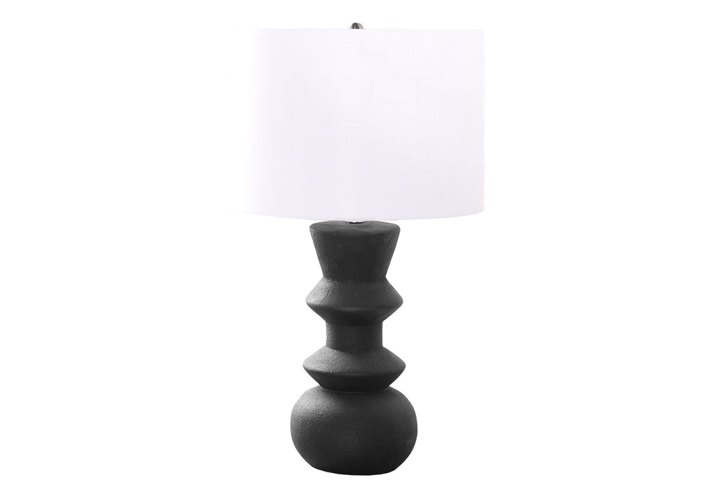 Contemporary Ceramic Table Lamp with Fabric Shade - Black or Beige
