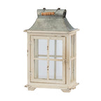 Wooden Candle Lantern Decorative - Ivory