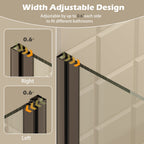 Frameless Pivot Shower Door with Clear Tempered Glass - Matte Black