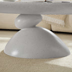 Lucky Stone Shaped Table with Sculptural Base – White, Black, or Gray