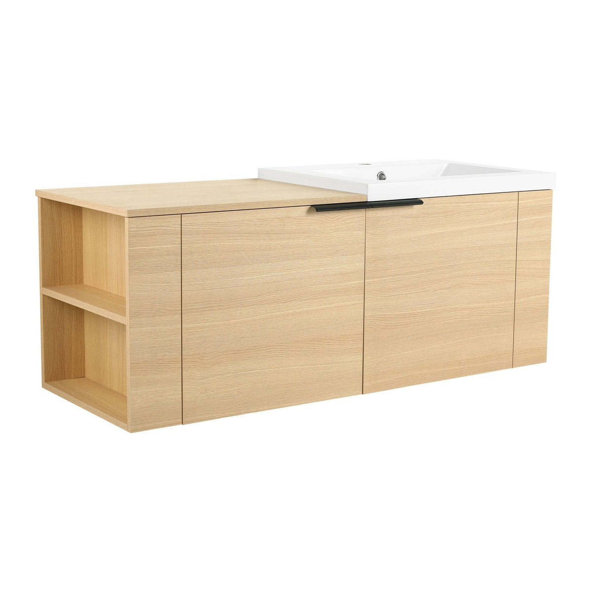 Modern Bathroom Vanity Sink Combo With Spacious Storage - White or Light Brown