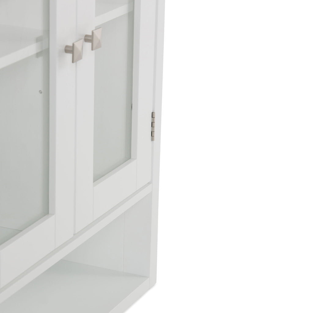 Double Door Wall Cabinet with Adjustable Shelves - Pure White