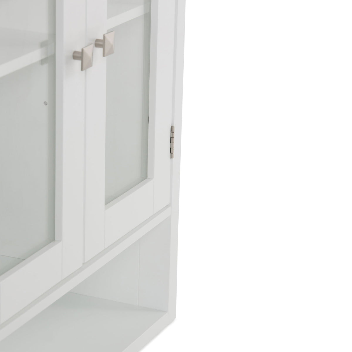 Double Door Wall Cabinet with Adjustable Shelves - Pure White