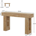 Extra Long Narrow Console Table with Open Storage Shelf - Dark Brown, Light Brown, or Dark Gray