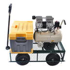 Green Outdoor Wagon Cart with Foldable Steel Frame - 550 lb Capacity
