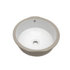 Ceramic Round Undermount Bathroom Sink with Overflow - White