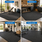 0.6 Inch Thick Gym Floor Mats with EVA Foam - Black