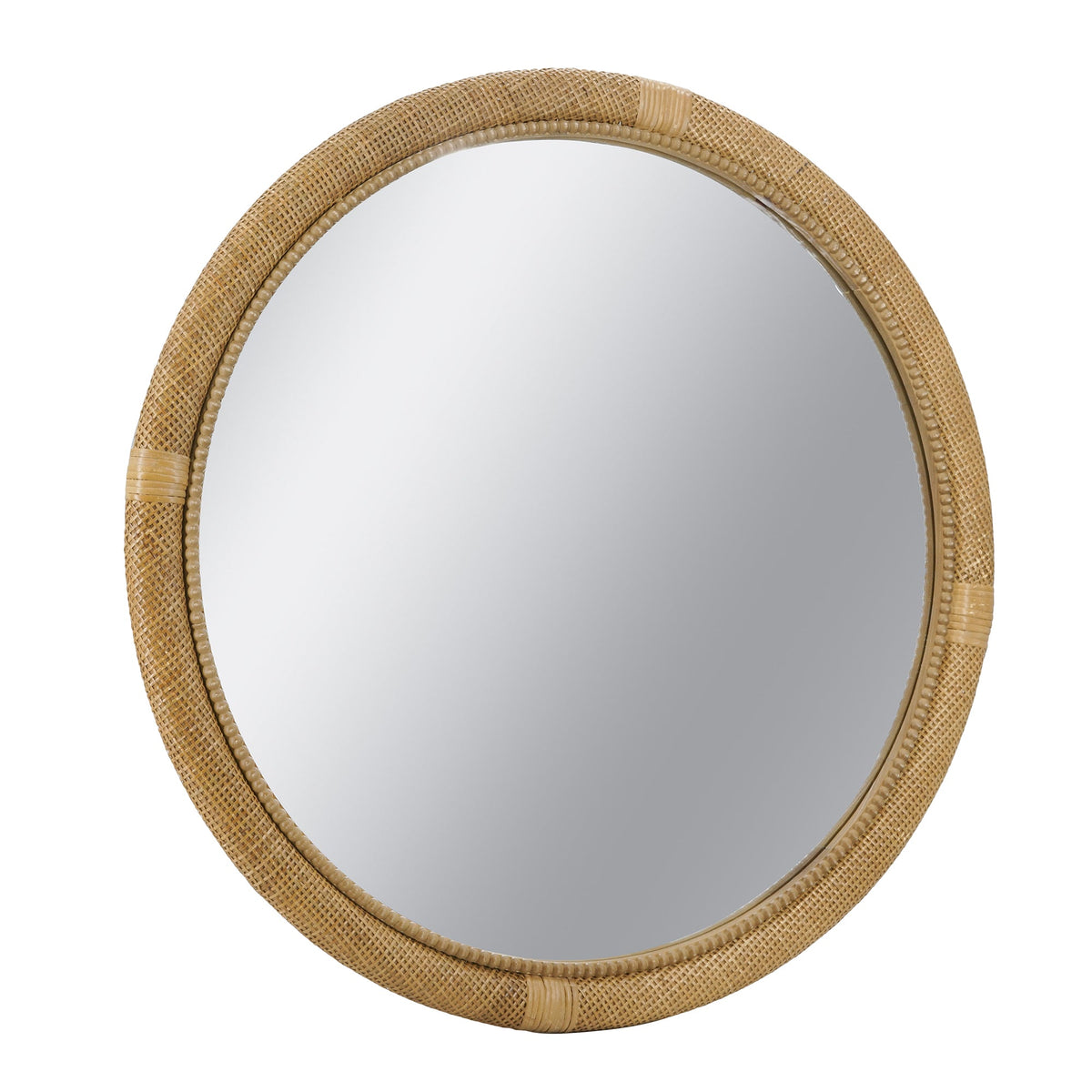 Woven Rattan Decorative Round Mirror