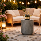 Portable Storage Box Cooler Side Table with Removable Ice Bucket - Concrete