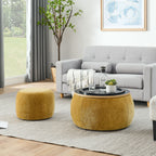 Round Storage Ottoman with 2 in 1 Function - Multiple Colors