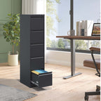 Steel Vertical File Cabinet with Lock – Multiple Sizes - Black or White