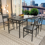 Extendable Dining Table Set with 4 Chairs – MDF and Metal