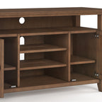 Rustic Natural Aged Brown TV Media Stand with Adjustable Shelves - Dark Brown