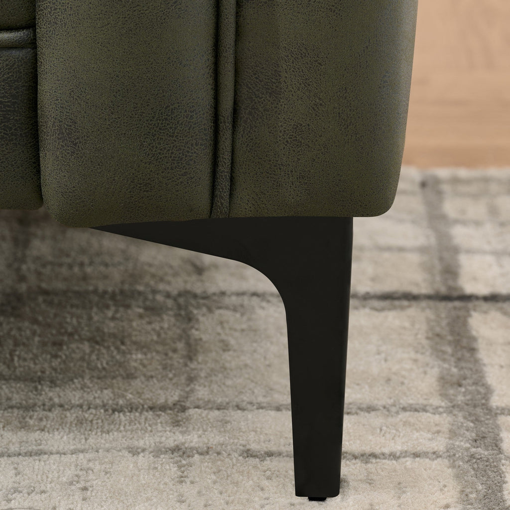 83" Tech Fabric Sofa with Metal Legs, 3 Seater Modern Upholstered Sofa - Green