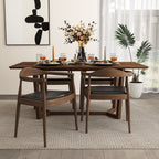 Mid-Century Modern Dining Chair with Armrests - Dark Gray or Dark Brown