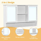 Double Sink Bathroom Vanity Set with Wall Mount Mirror Cabinet