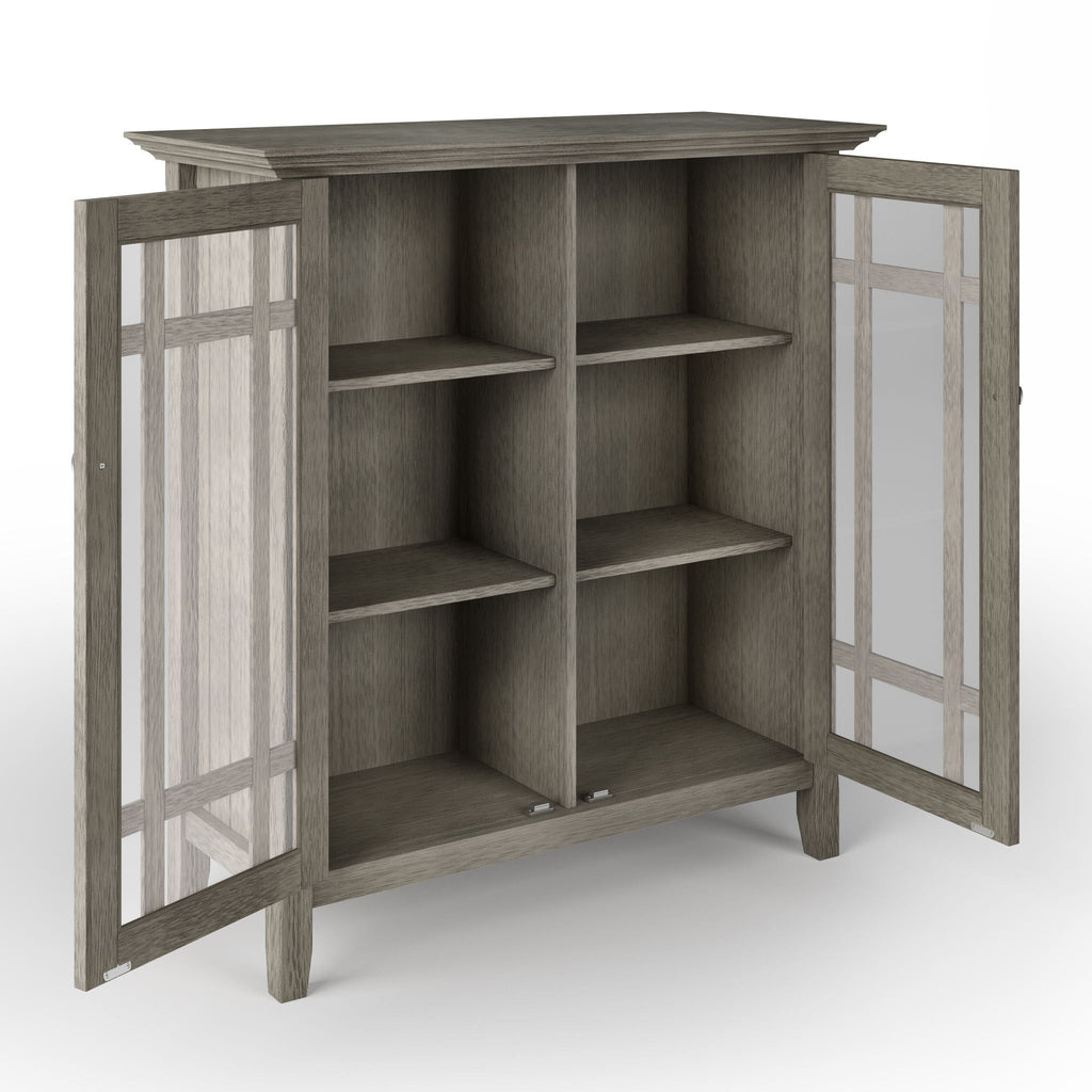 Storage Media Cabinet with Adjustable Shelves - Dark Brown, Light Brown, Dark Gray