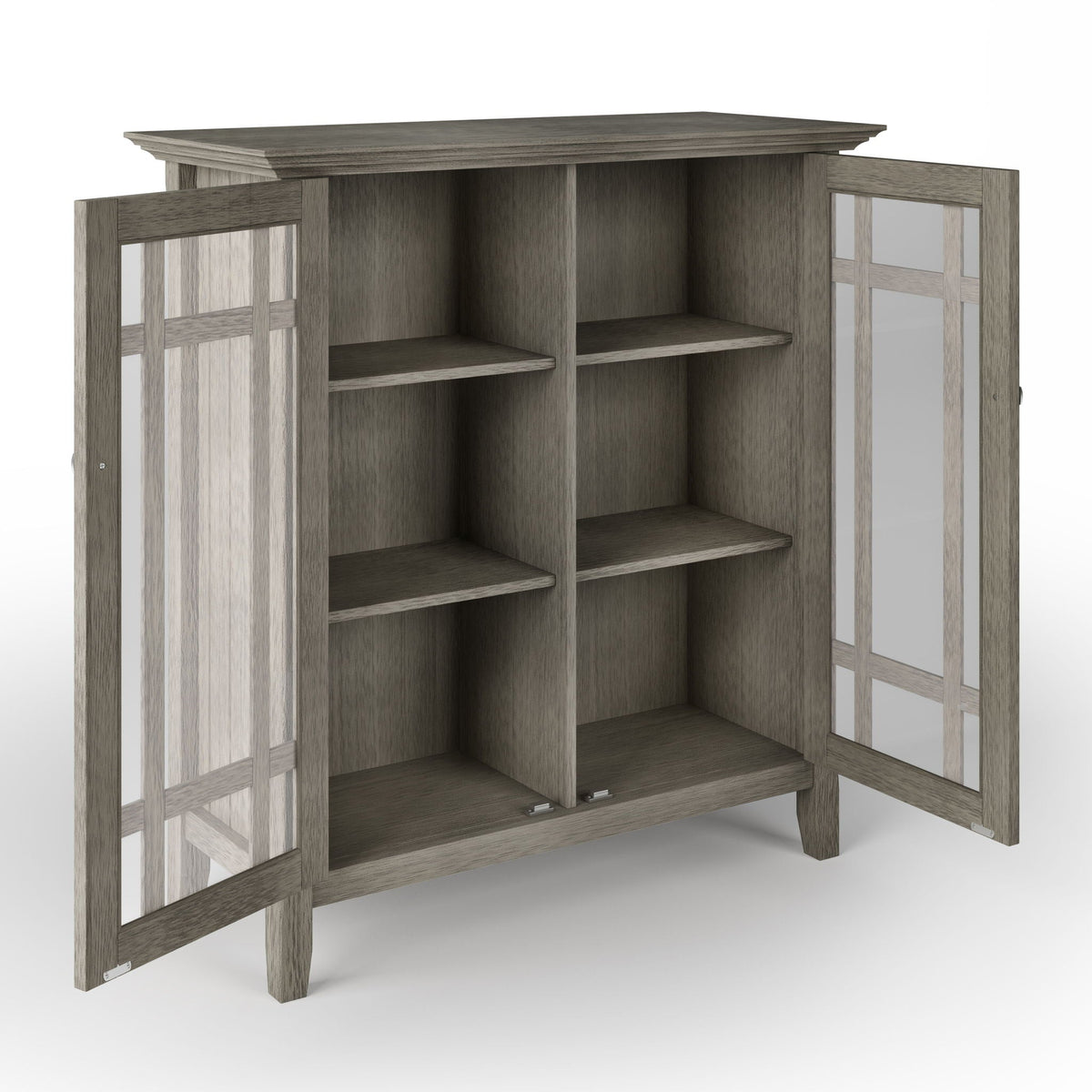 Storage Media Cabinet with Adjustable Shelves - Dark Brown, Light Brown, Dark Gray