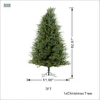 7 Ft Realistic PE/PVC Hybrid Christmas Tree with Fresh Pine Scent