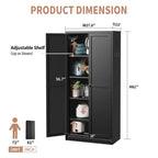 Kitchen Pantry Cabinet With 4 Adjustable Shelves