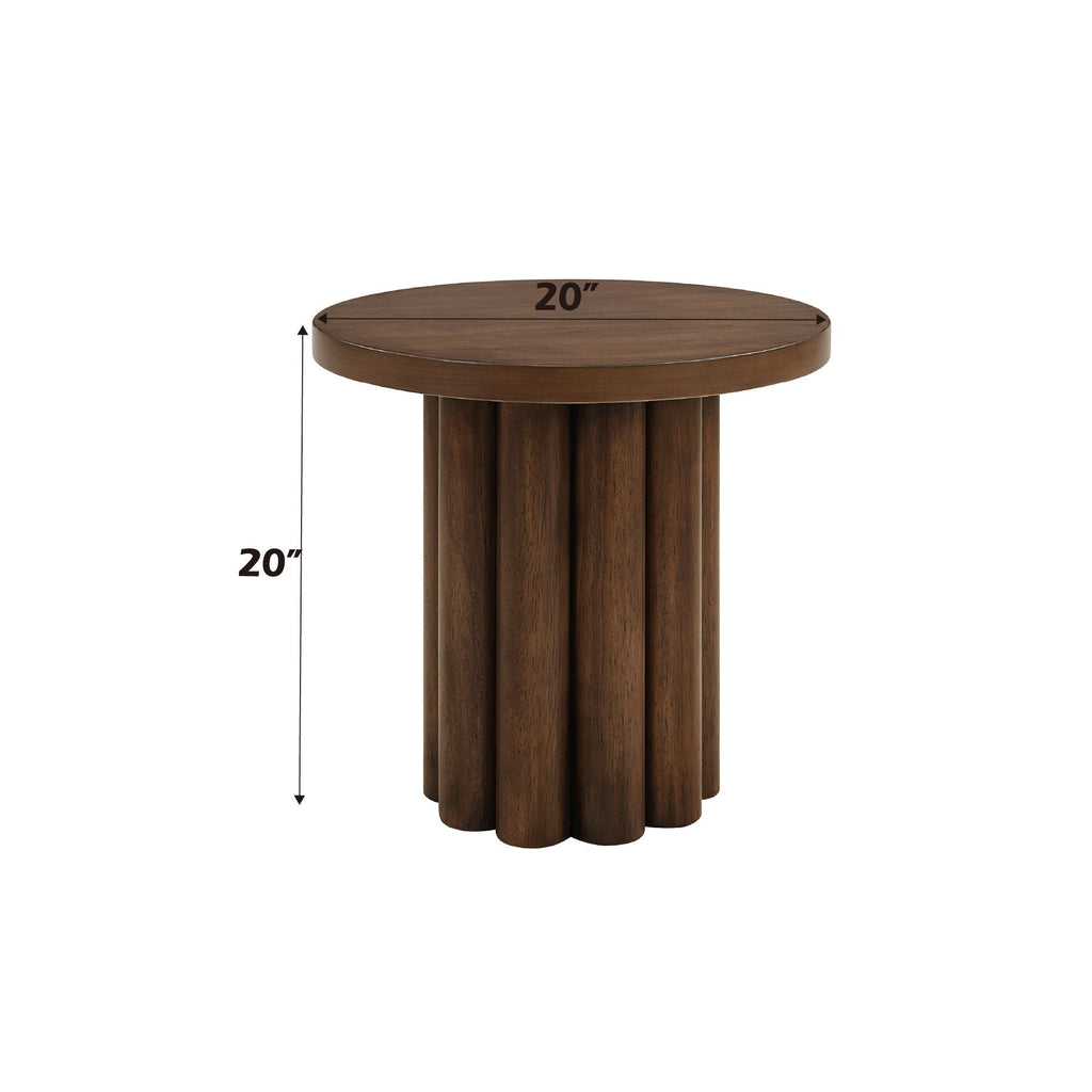 Loanna Wooden Color End Table with Sturdy Tabletop - Brown