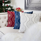 Holiday Throw Pillow with Snowflake Embroidery - 20x20 Inch