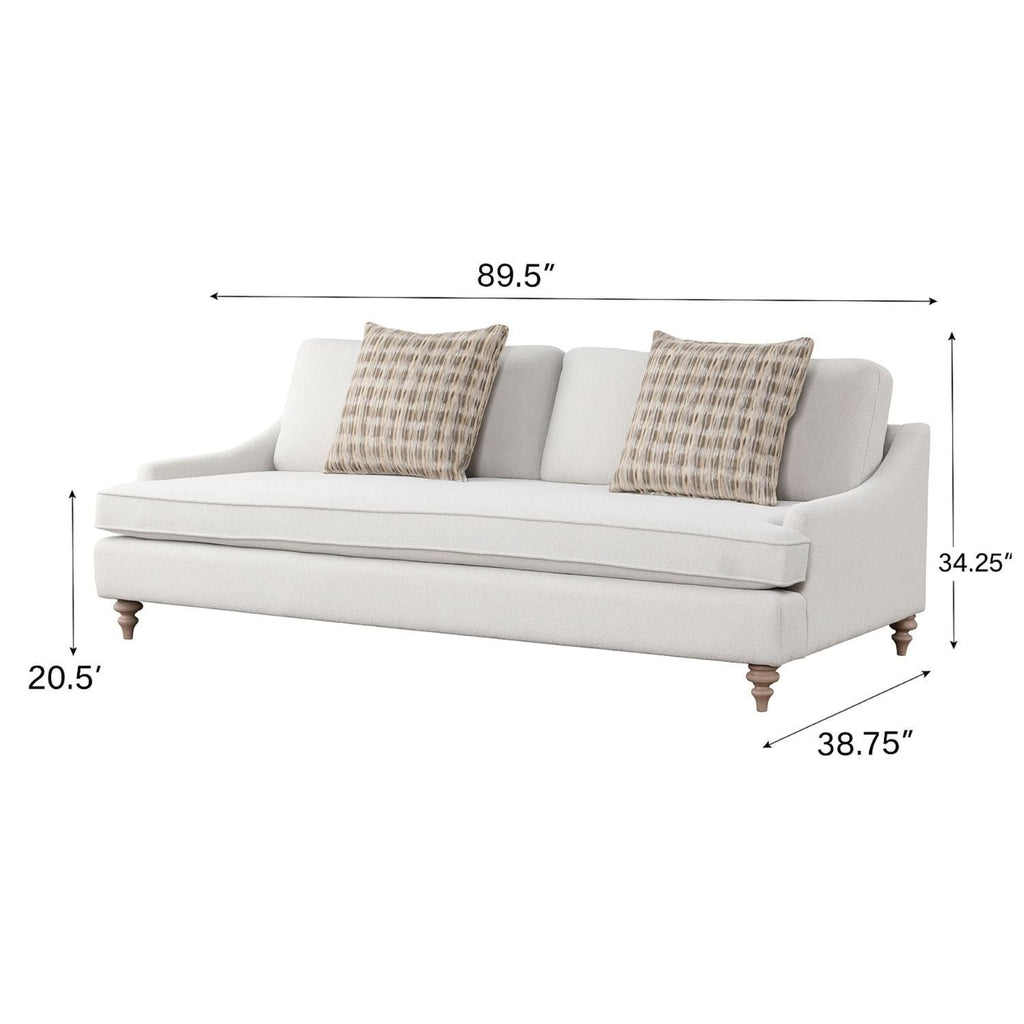 Off White Sofa Single with Reversible Cushion and 2 Pillows