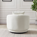 Boucle Lounge Chair with Solid Wood Frame - Beige or Yellow