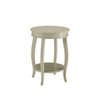 Storage Accent Table with Solid Wood Legs - Light Blue, Dark Brown, or White