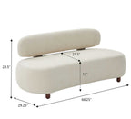 Modern Curved Upholstered Chenille Sofa with Wood Frame - Beige or Nomad