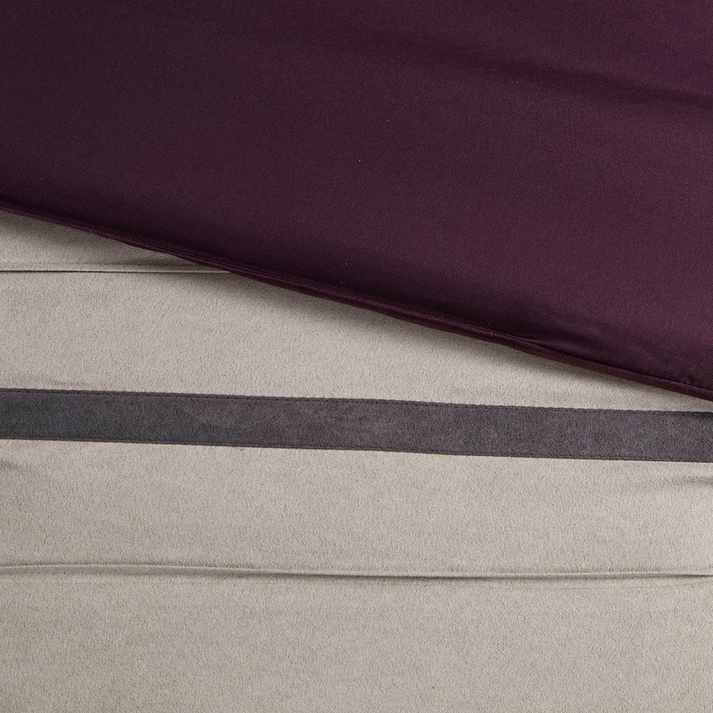 7 Piece Purple Faux Suede Comforter Set Full Size