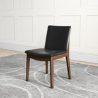 Mid-Century Modern Solid Wood Dining Chair Set with Fabric Upholstery - Multiple Colors