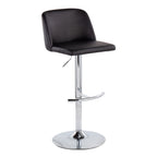 Contemporary Adjustable Barstool Set with Swivel & Rounded T Footrest - Multiple Colors