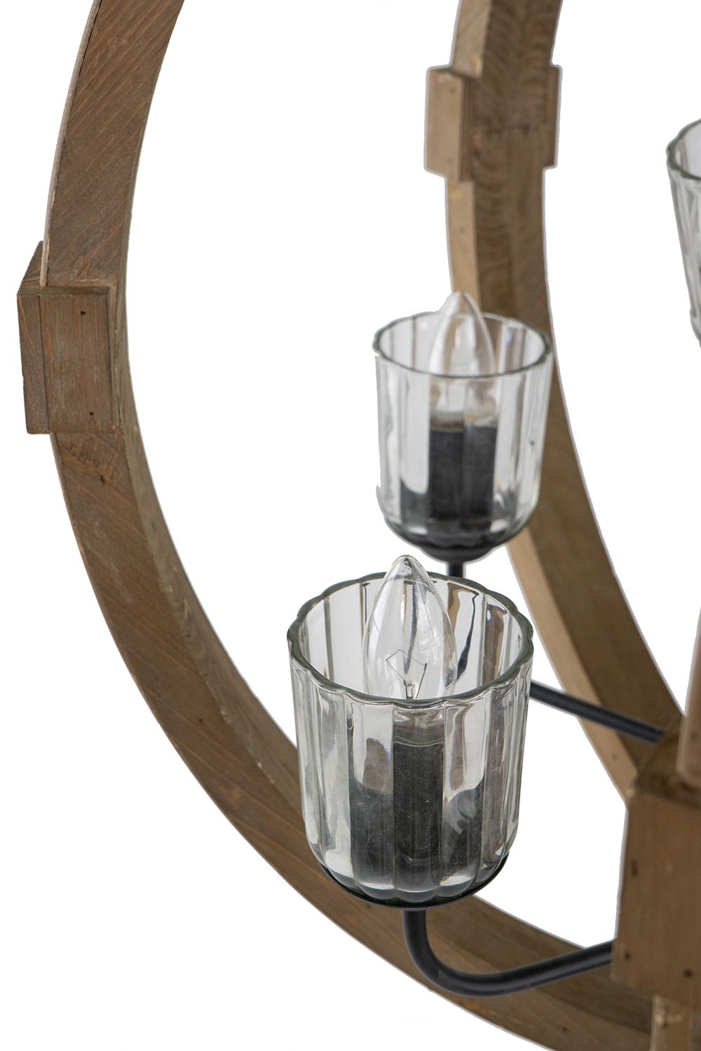 Hanging Light Fixture Chandelier with Adjustable Chain - Light Brown or White