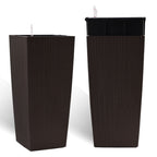 Indoor Outdoor Planter with Automatic Watering System - Dark Brown, Black, or White